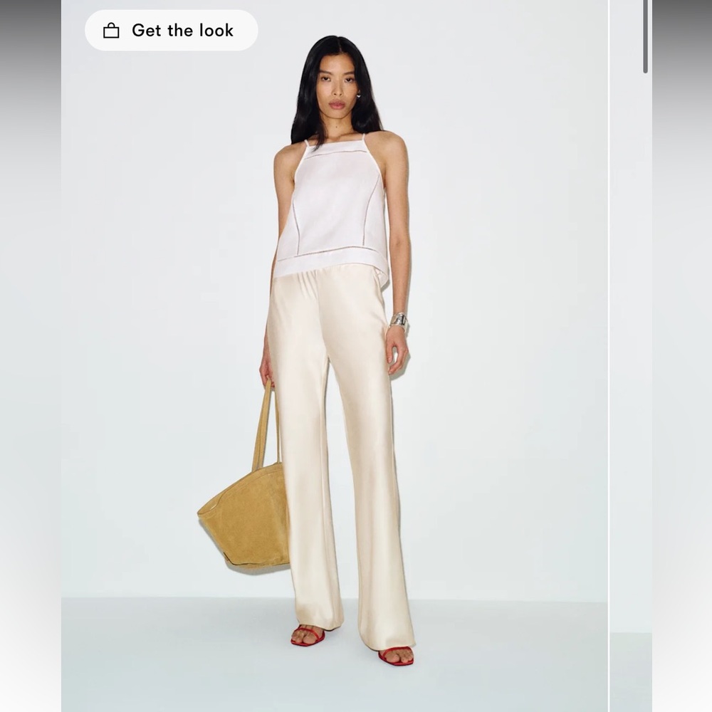 Reformation Gale Satin Mid Rise Bias Pant